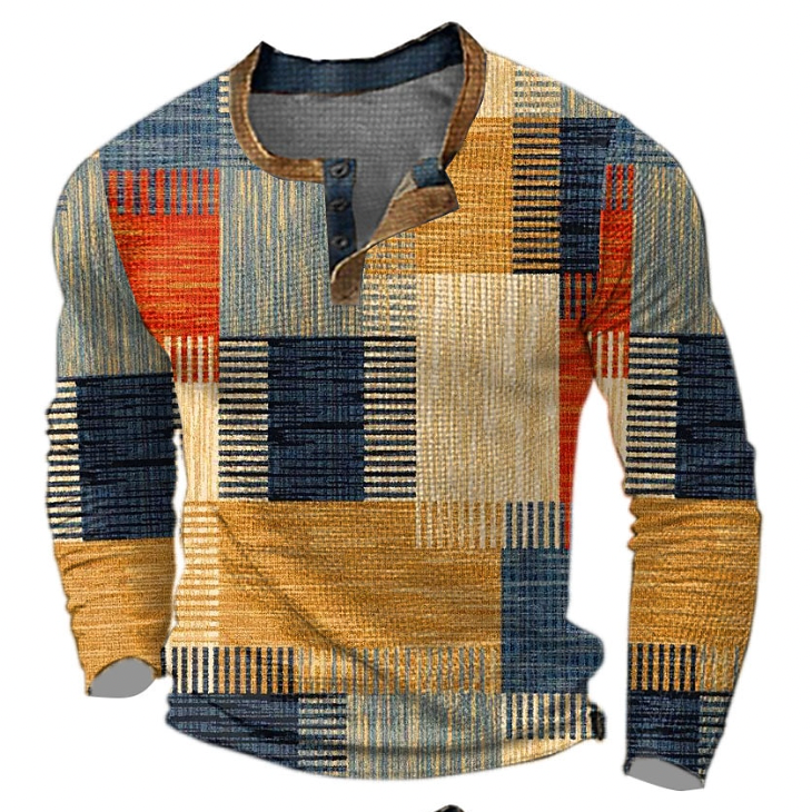 Anton™ | Stilfuld Henley-skjorte med geometrisk mønster