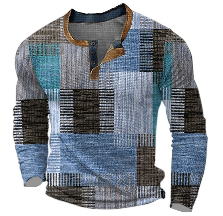 Anton™ | Stilfuld Henley-skjorte med geometrisk mønster