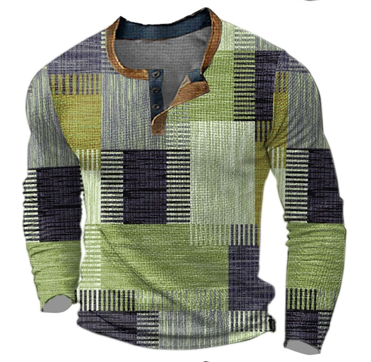 Anton™ | Stilfuld Henley-skjorte med geometrisk mønster