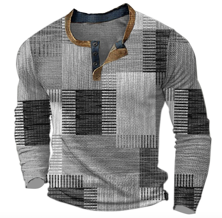 Anton™ | Stilfuld Henley-skjorte med geometrisk mønster
