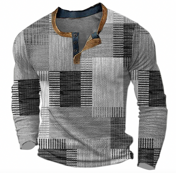 Anton™ | Stilfuld Henley-skjorte med geometrisk mønster